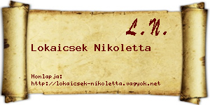 Lokaicsek Nikoletta névjegykártya